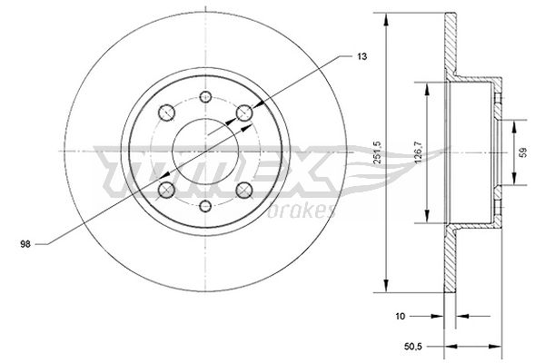 Brzdový kotúč TOMEX Brakes